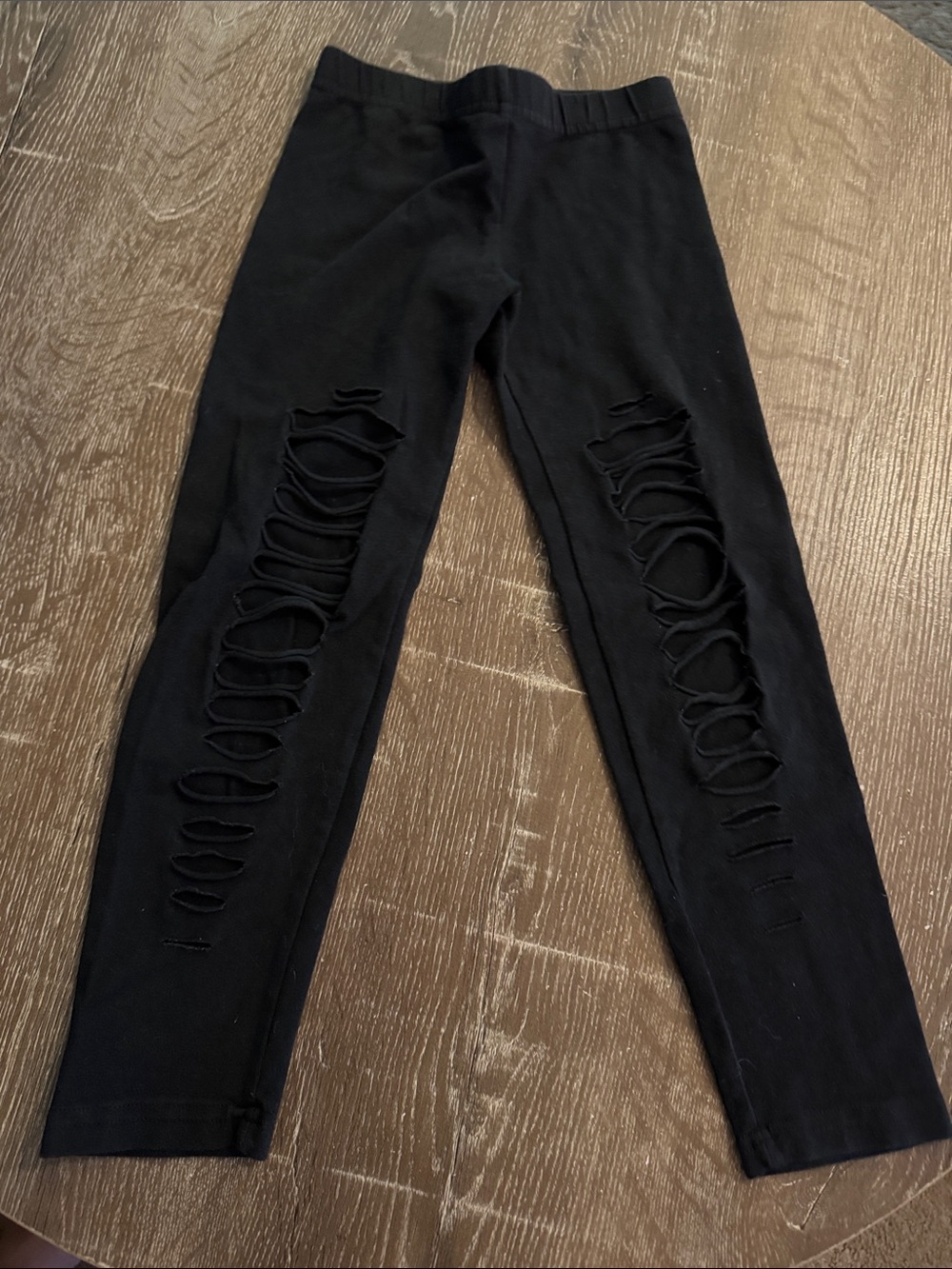 So Nikki Black Distressed Leggings